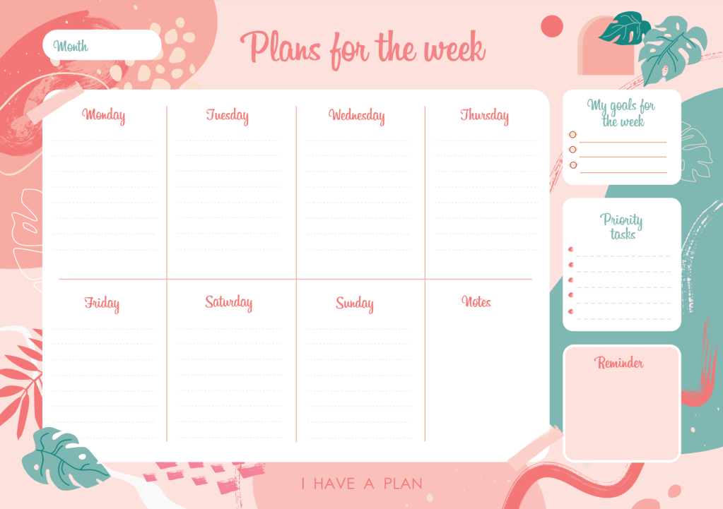 Stampabili gratuiti Planner mensile APRILE 2023 – Giulia con la giacca  rosa – Blog