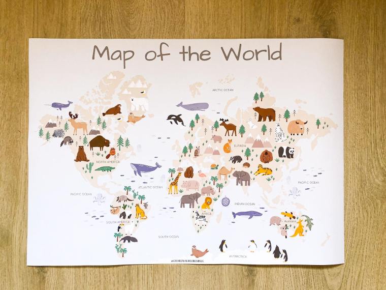 poster mappa del mondo